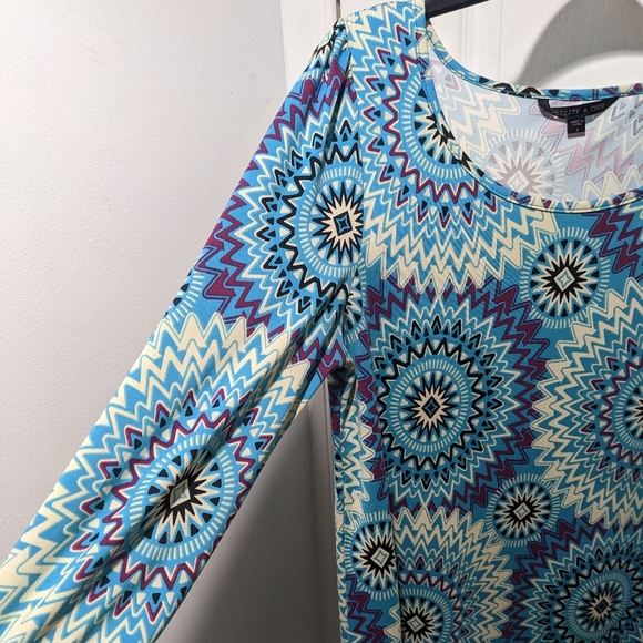 Felicity & Coco | Hazelton dress in turquoise print - Picture 4 of 5